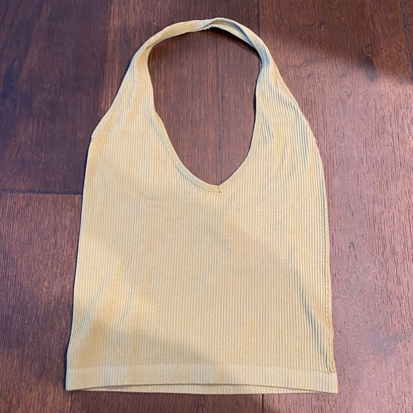 Green out from under halter tank top ribbed - size S - Picture 1 of 3